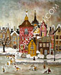 Winter town 41x33 cm